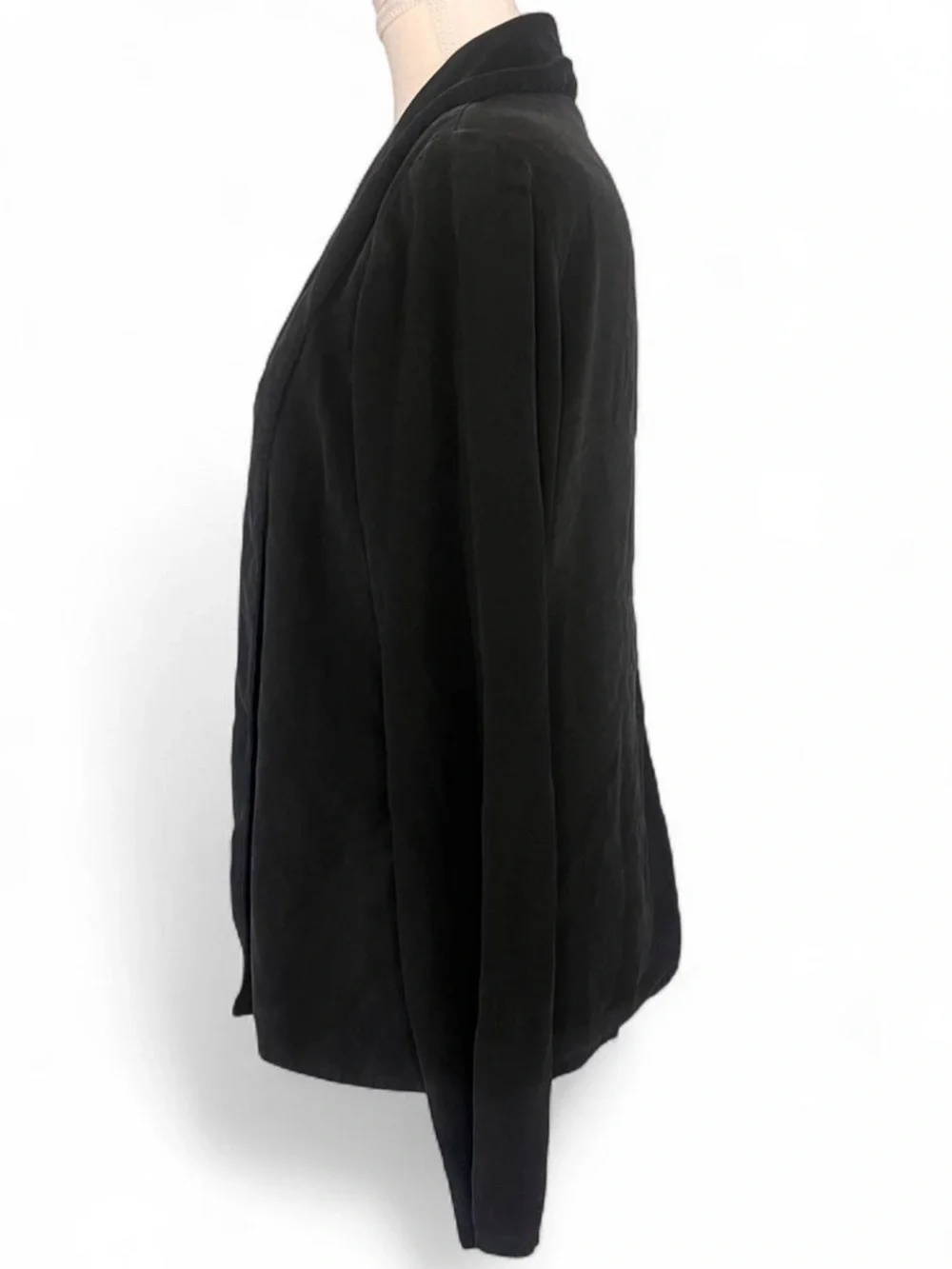 Eileen Fisher Black‎ 100% Silk Open Front Cardigan Jacket M